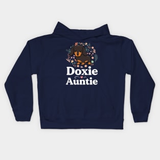 Doxie Auntie Floral Dachshund Shirt Dog Lover Aunt Kids Hoodie